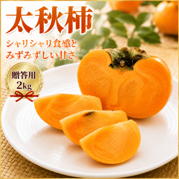 【予約販売】太秋柿贈答用 (約2kg/5～6玉) 福岡県産 100箱限定 送料無料