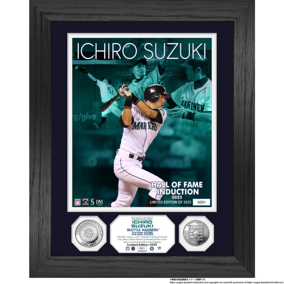 ト セール おすすめ MLB 予約商品】イチロー 殿堂入り記念 毎日通販 | イチローMLB殿堂入り記念グッズ | ダブルコインフォトミント 記念グッズ