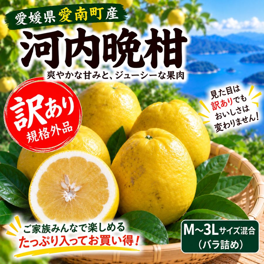河内晩柑 訳あり 5kg 10kg M～3Lサイズ混合 愛媛県産 送料無料 | 果物