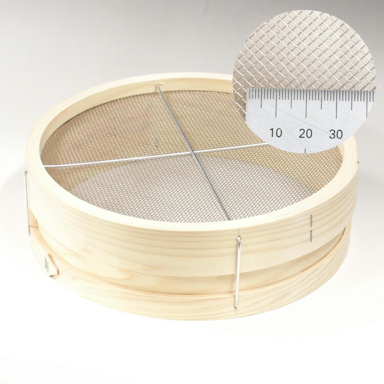 和菓子道具 木製枠 ふるい 直径約30 cm 木枠 砂糖 ふるい 10メッシュ 外枠 10寸 30cm ステンレス 網