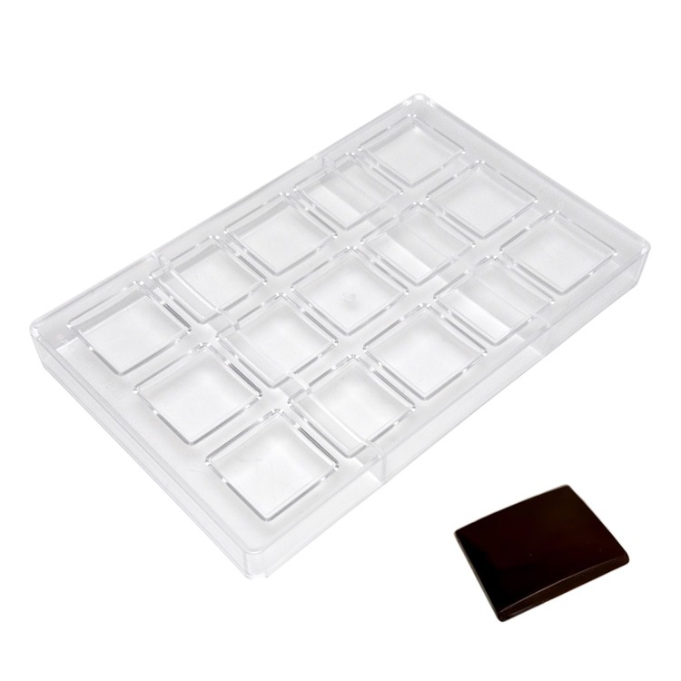 ポリカーボネート チョコレート型 スクエア 15個付 バレンタインチョコ