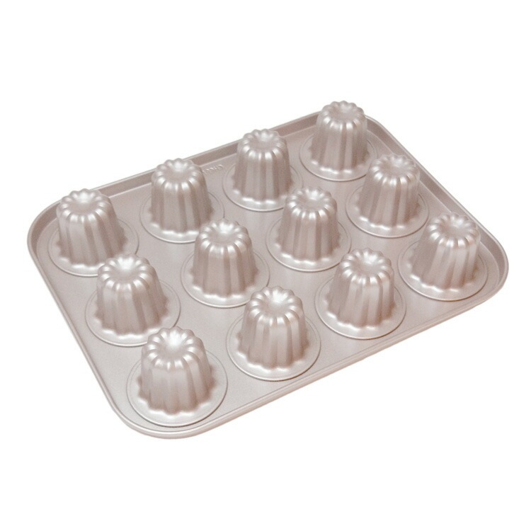 シリコン加工 カヌレ型 小 12個付 CANNELE MOLD | 空焼き 不要 シェフ