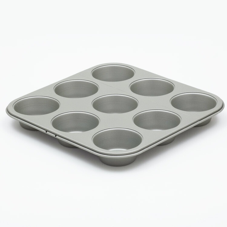 70xH30mm 富士ホーロー テフロン 加工 マフィン型 9個付 カップケーキ