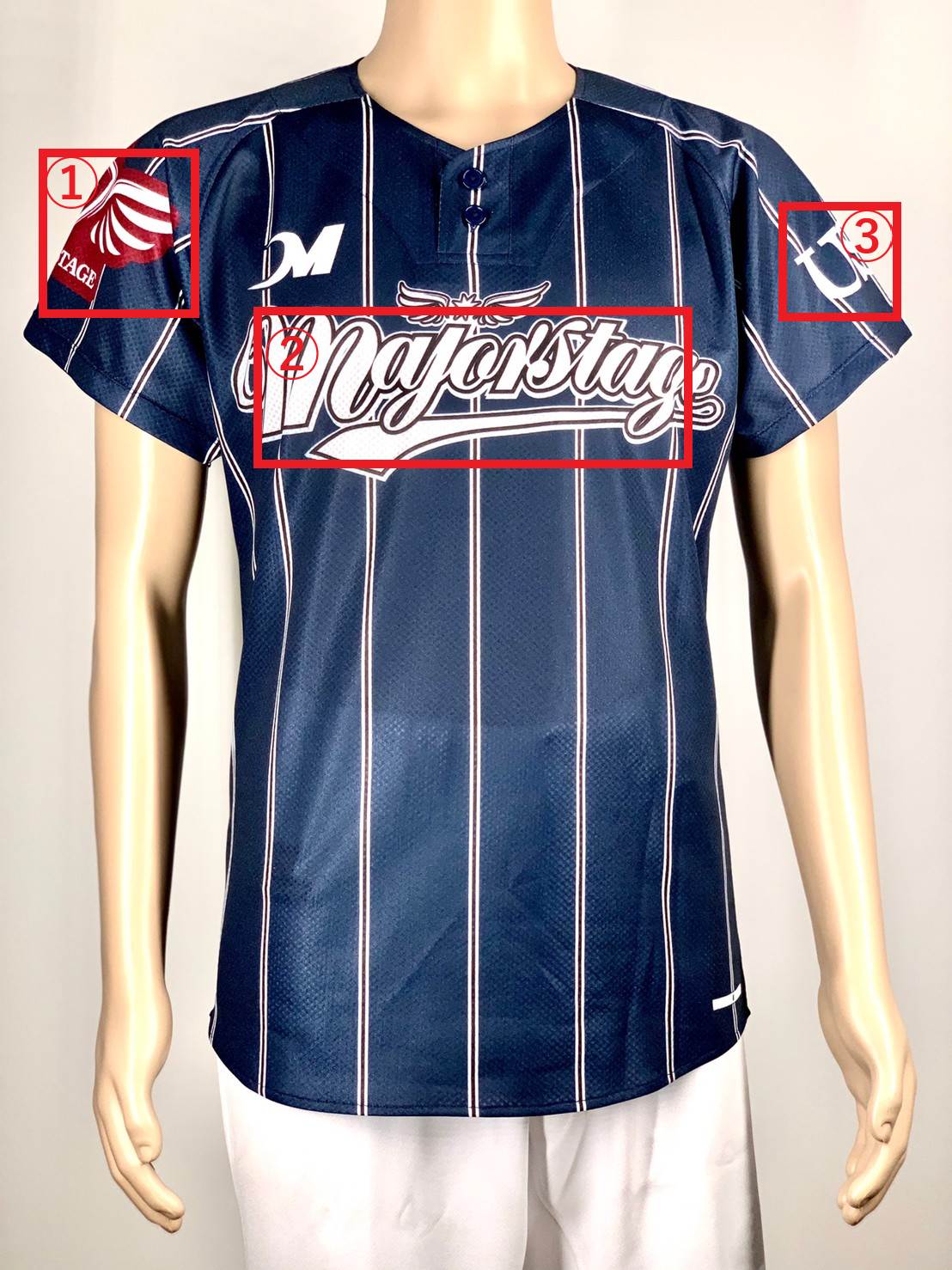 日本体育大学 日体大 野球部 Vジャン青白 日本製 Lサイズ メジャーステージ 日本製|野球Tシャツ|セカンドシャツ|メジャーステージ