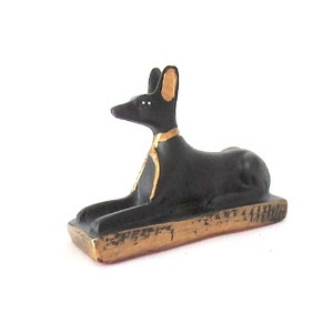 古代エジプトのアヌビス神（犬）】【Sサイズ】【Anubis 彫像】座る