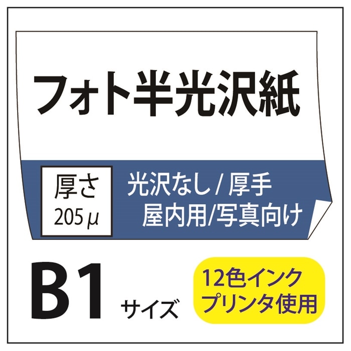 ポスター印刷 フォト半光沢紙/厚手 B1(728×1030)