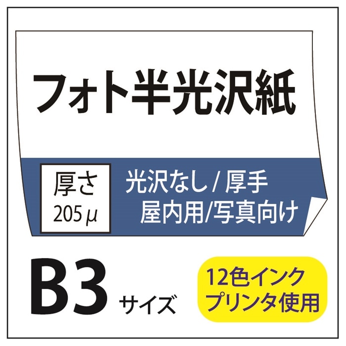 ポスター印刷 フォト半光沢紙/厚手 B3(364×515)