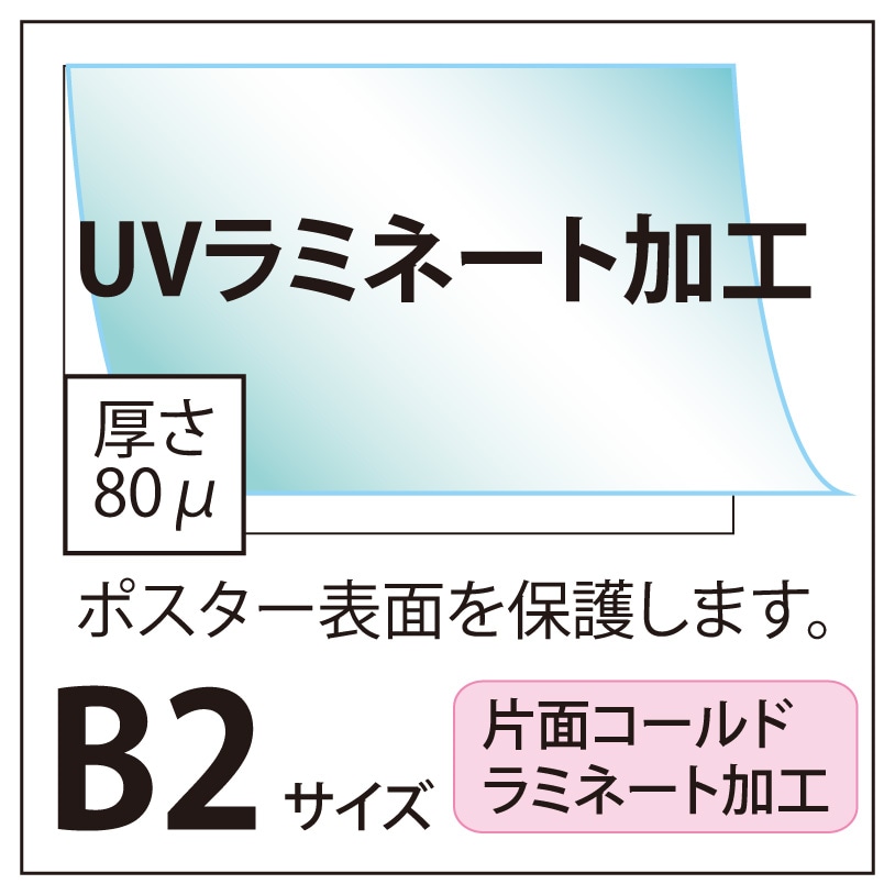 UVラミネート加工 B2(515×728) | ラミネート加工 | 格安プリント