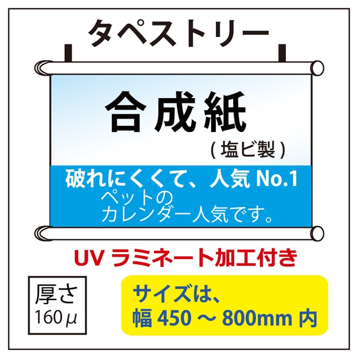 合成紙(塩ビ)+ラミ付きタペストリー
