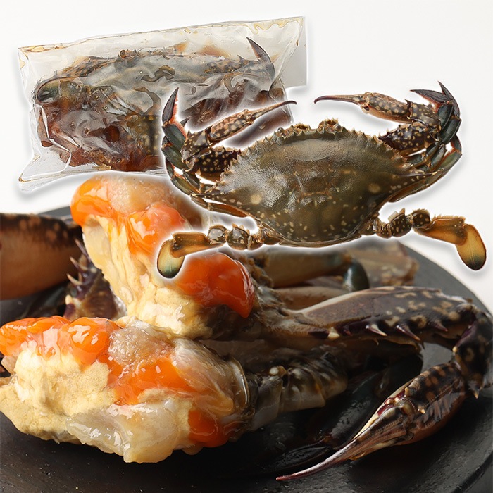 【国産ワタリガニ使用】 国内製造カンジャンケジャン 黄金ケジャン  500g（カニ2杯＋特製ダレ）入り 渡蟹 醤油漬け メス 内子/受注生産のため日時指定不可/2個以上購入で送料無料