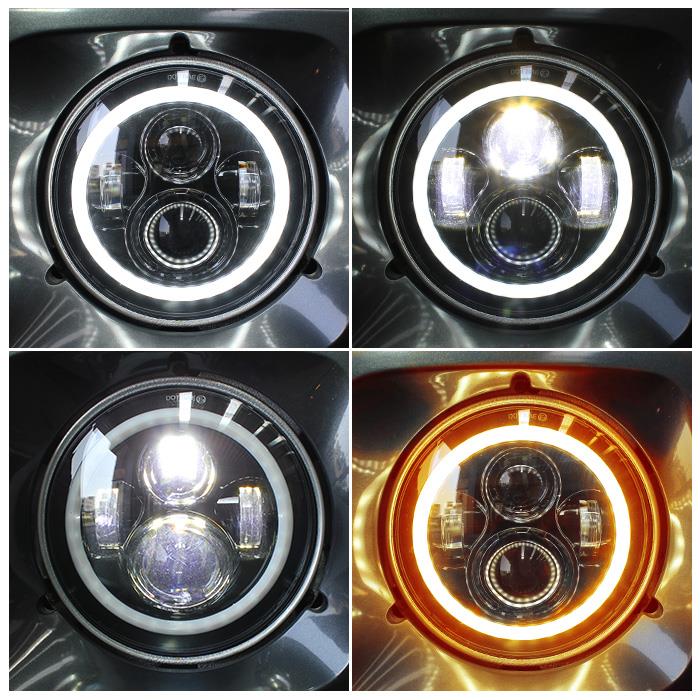 7インチ LEDプロジェクター ヘッドライト ウインカー付 JA