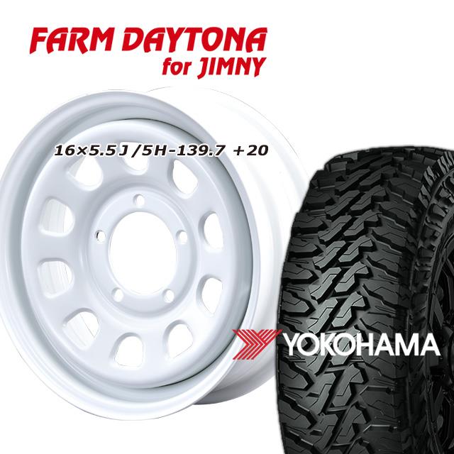 FARM ¥Ç¥¤¥È¥Ê ¥Û¥ï¥¤¥È 16¡ß5.5J/5H+20 ¥è¥³¥Ï¥Þ ¥¸¥ª¥é¥ó¥À¡¼ MT G003 6.50R16 ( yokohama geolandar ¥Þ¥Ã¥É¥Æ¥ì¥¤¥ó DAYTONA ) (4ËÜ¥»¥Ã¥È or 1ËÜ)