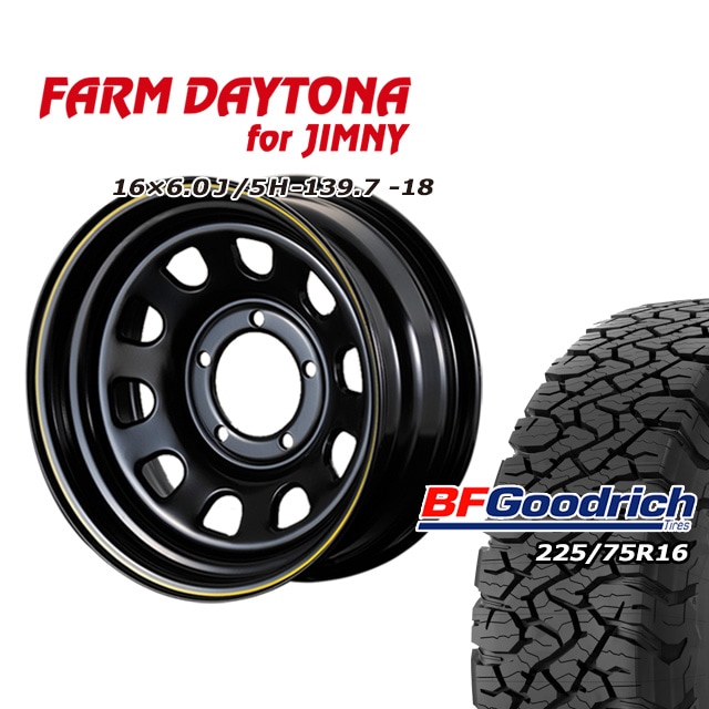 FARM �ǥ��ȥ� �֥�å�/���������饤�� 16��6J/5H-18 BF���åɥ�å�All-Terrain T/A KO3 225/75R16 (4�ܥ��å� or 1��)