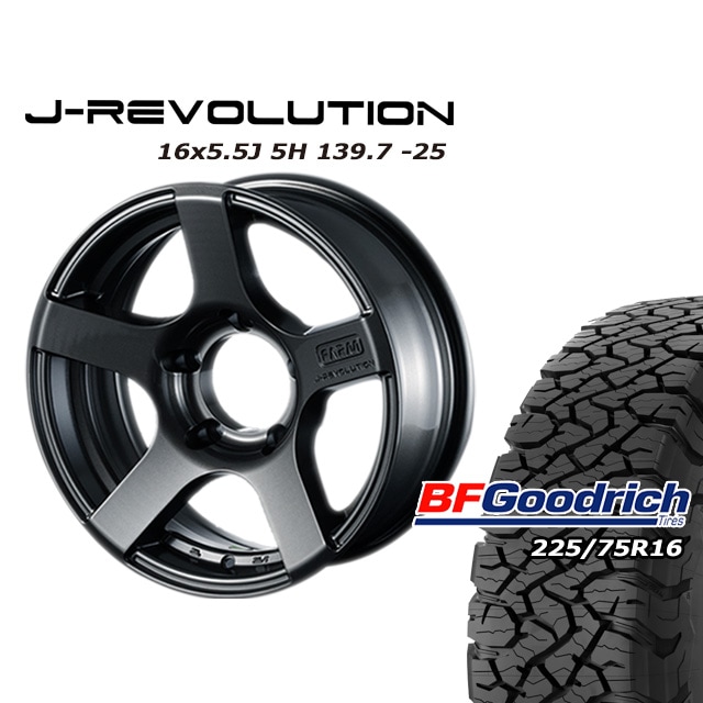 FARM J-REVOLUTION ����᥿��å� 16��5.5J/5H-25 BF���åɥ�å�All-Terrain T/A KO3 225/75R16 (4�ܥ��å� or 1��)