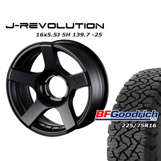 FARM J-REVOLUTION �ޥåȥ֥�å� 16��5.5J/5H-25 BF���åɥ�å�All-Terrain T/A KO3 225/75R16 (4�ܥ��å� or 1��)