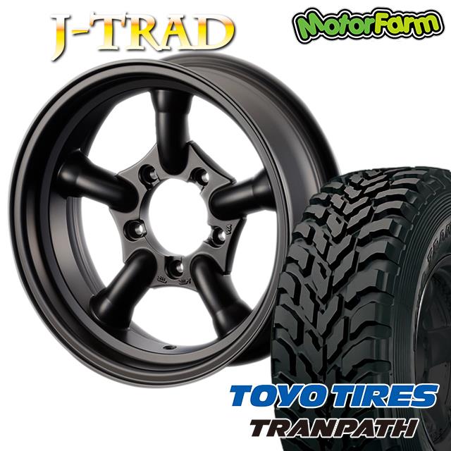 J-TRAD マットブラック 16×5.5J/5H-25 トーヨー トランパス M/T 195 
