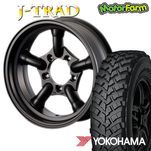 J-TRAD マットブラック 16×5.5J/5H-25 ヨコハマ ジオランダー MT+