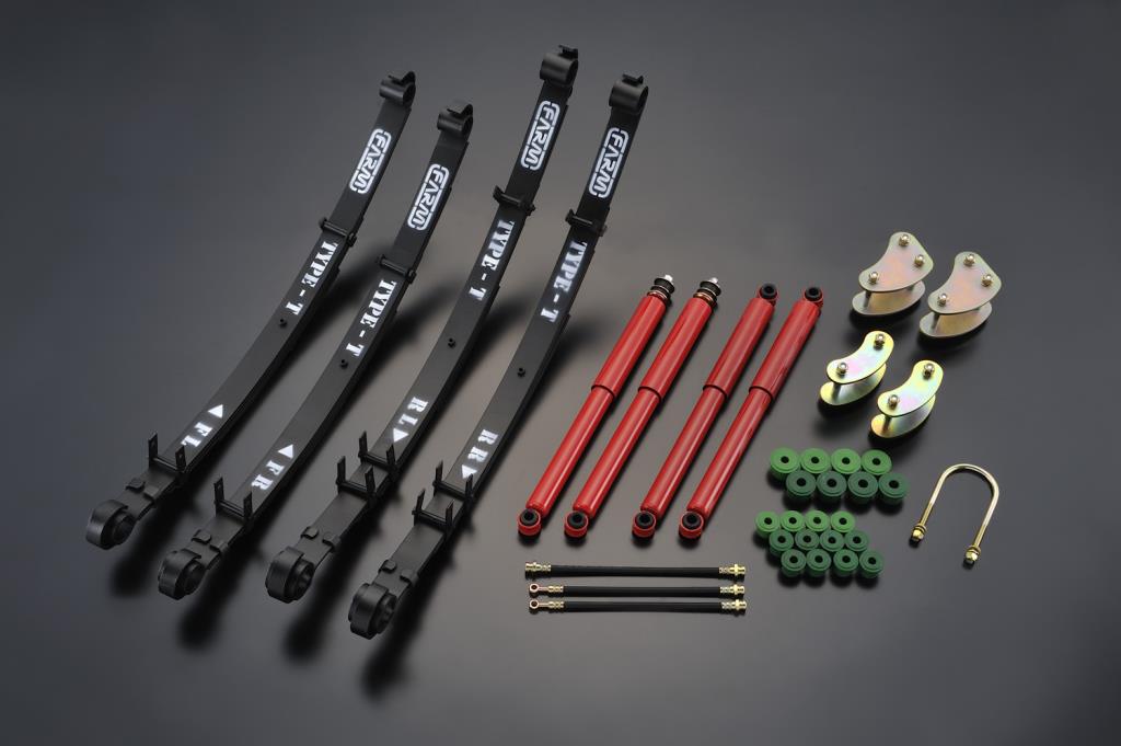 ジムニー　ja11　社外リーフスプリング リーフタイプT足回りキット<br>＜＜ FARMオフマスターSET