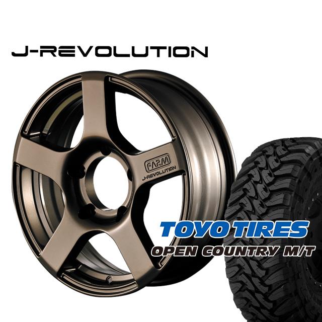 FARM J-REVOLUTION ¥Þ¥Ã¥È¥Ö¥í¥ó¥º 16¡ß5.5J/5H+20 ¥È¡¼¥è¡¼ ¥ª¡¼¥×¥ó¥«¥ó¥È¥ê¡¼MT 225/75R16MT (4ËÜ¥»¥Ã¥È or 1ËÜ)