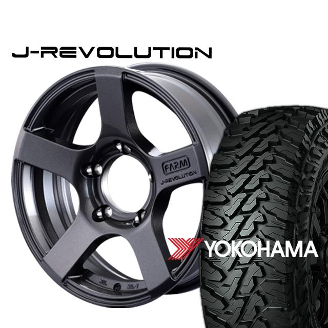 FARM J-REVOLUTION ����᥿��å� 16��5.5J/5H��0 �襳�ϥ� ���������� MT G003 185/85R16 ( yokohama geolandar �ޥåɥƥ쥤�� ) 4�ܥ��å�