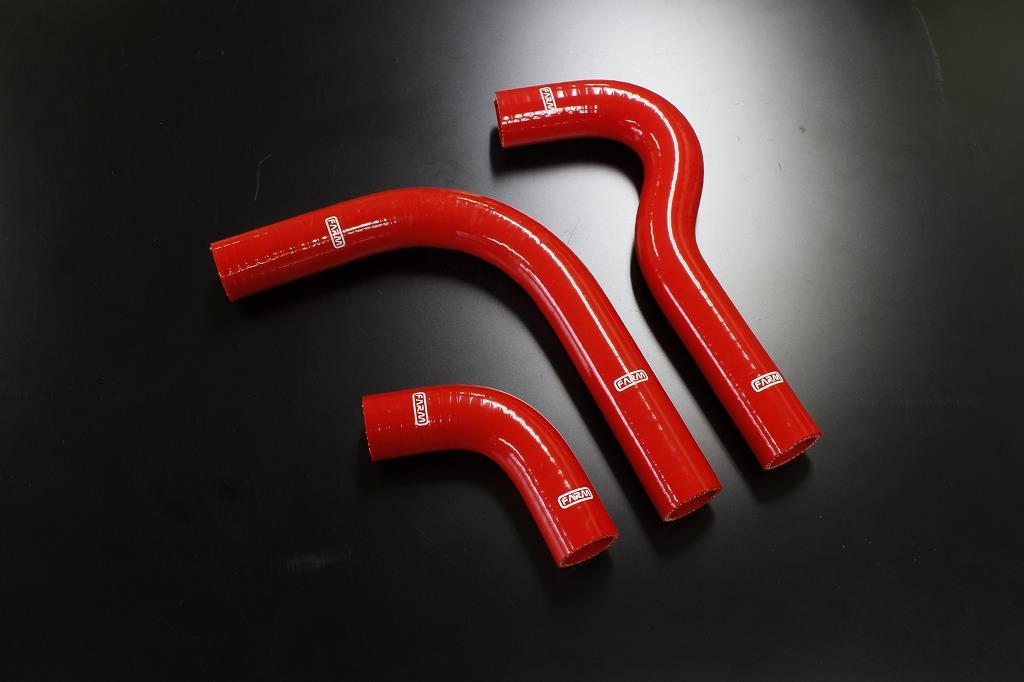ジムニーJA11 ラジエターホース 3点set SUSパイプ 希少Ver.Red