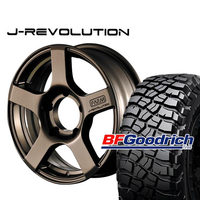 FARM J-REVOLUTION ¥Þ¥Ã¥È¥Ö¥í¥ó¥º 16¡ß5.5J/5H+20 BF¥°¥Ã¥É¥ê¥Ã¥Á Mud-Terrain T/A KM3 225/75R16 (4ËÜ¥»¥Ã¥È or 1ËÜ)