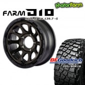 FARM D10 �ޥåȥ֥�å�DC/�ƥ���ȥǥ����� 16��6J/5H -5 BF���åɥ�å� Mud-Terrain T/A KM3 205/80R16 (4�ܥ��å� or 1��)