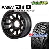 FARM D10 �ޥåȥ֥�å�DC/�ƥ���ȥǥ����� 16��5.5J/5H -25 BF���åɥ�å� Mud-Terrain T/A KM3 225/75R16 (4�ܥ��å� or 1��)