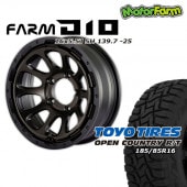 FARM D10 �ޥåȥ֥�å�DC/�ƥ���ȥǥ����� 16��5.5J/5H -25 �ȡ��衼 �����ץ󥫥�ȥ꡼ RT185/85R16(�ۥ磻�ȥ쥿��) (4�ܥ��å� or 1��)