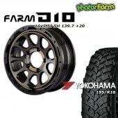 FARM D10 �ޥåȥ֥�å�DC/�ƥ���ȥǥ����� 16��5.5J/5H +20 �襳�ϥ� ���������� MT+ �磻��ɥȥ饯����� 195R16 (4�ܥ��å� or 1��)