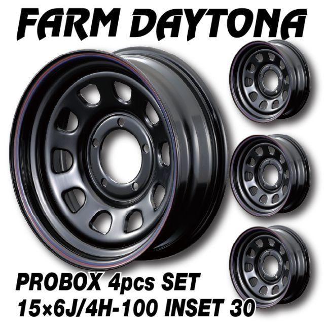 プロボックス デイトナ ブラック/レッド・ブルーライン 15×6J/4H-100