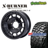 FARM X-BURNER ޥåȥ֥å 166J/5H -5 BFåɥå Mud-Terrain T/A KM3 205/80R16 (4ܥå or 1)