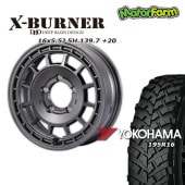 FARM X-BURNER ޥåȥ᥿å 165.5J/5H +20 襳ϥ  MT+ 磻ɥȥ饯 195R16 (4ܥå or 1)