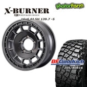 FARM X-BURNER ޥåȥ᥿å 166J/5H -5 BFåɥå Mud-Terrain T/A KM3 205/80R16 (4ܥå or 1)