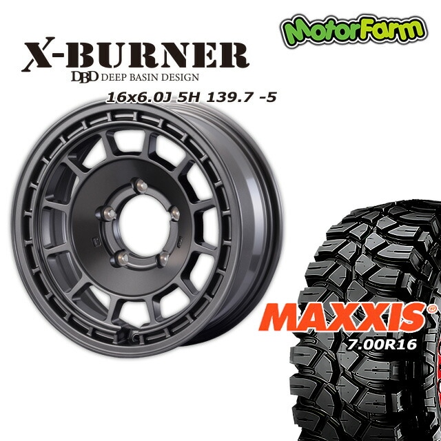 FARM X-BURNER マットガンメタリック 16×6J/5H -5 マキシス クリーピー