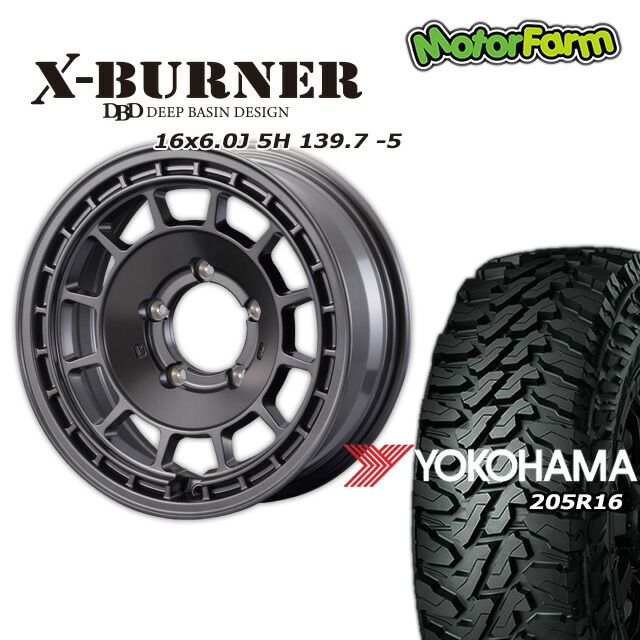 FARM X-BURNER �ޥåȥ���᥿��å� 16��6J/5H -5 �襳�ϥ� ���������� M/T G003 205R16 (4�ܥ��å� or 1��)