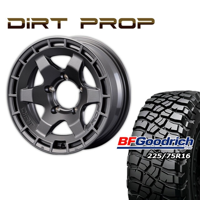 FARM DIRT PROP ޥåȥ᥿å 166J/5H -5 BFåɥå Mud-Terrain T/A KM3 225/75R16 (4ܥå or 1)