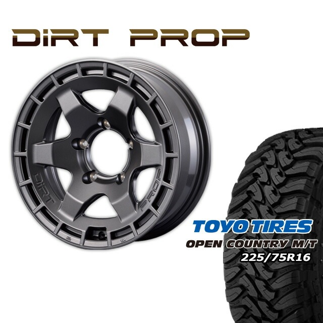 FARM DIRT PROP マットガンメタリック 16×6J/5H -5 トーヨー オープン 