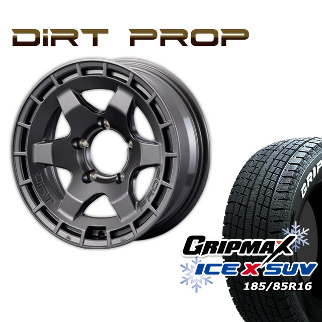 �ڥ������ʡۥ����åɥ쥹������ �ۥ����� FARM DIRT PROP �ޥåȥ���᥿��å� 16��6J/5H -5 GRIPMAX ������X SUV (�ۥ磻�ȥ쥿��) 185/85R16 4�ܥ��å�