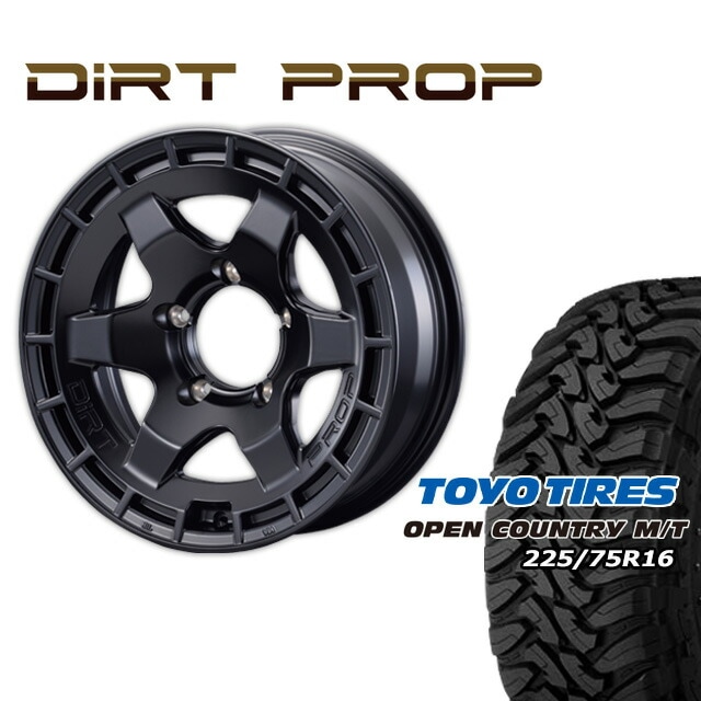 FARM DIRT PROP �ޥåȥ֥�å� 16��6J/5H -5 �ȡ��衼 �����ץ󥫥�ȥ꡼ MT 225/75R16(�ۥ磻�ȥ쥿��) (4�ܥ��å� or 1��)