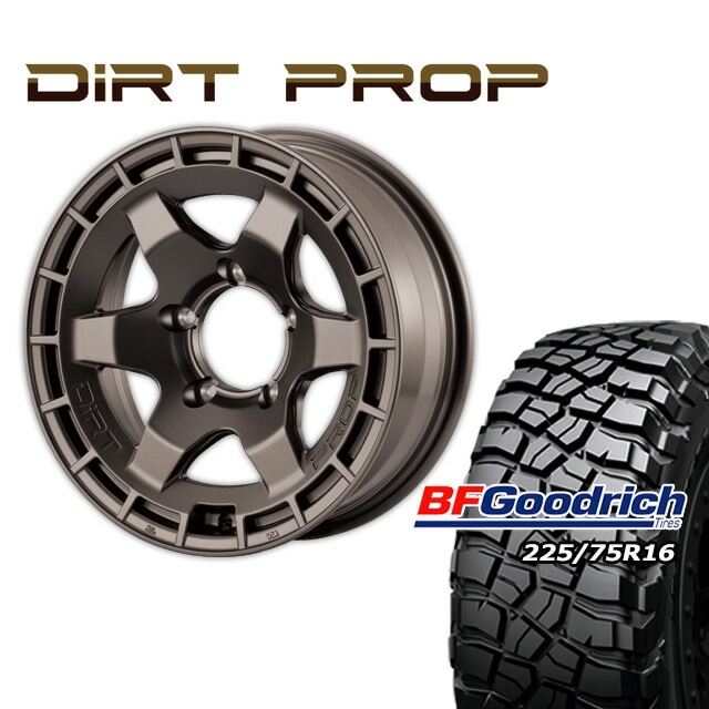 FARM DIRT PROP �ޥåȥ֥��� 16��6J/5H -5 BF���åɥ�å� Mud-Terrain T/A KM3 225/75R16 (4�ܥ��å� or 1��)