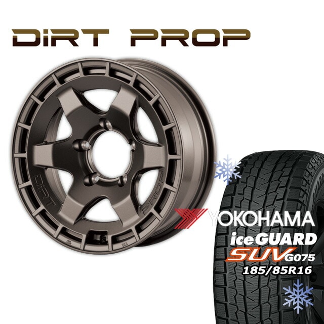 �����åɥ쥹������ �ۥ����� FARM DIRT PROP �ޥåȥ֥��� 16��6J/5H -5 �����åɥ쥹������ �襳�ϥ� ������������ SUV G075 185/85R16  4�ܥ��å�