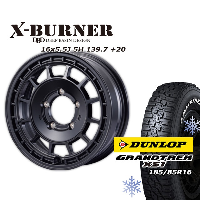 スタッドレスタイヤ ホイール FARM X-BURNER マットブラック 16×5.5J 