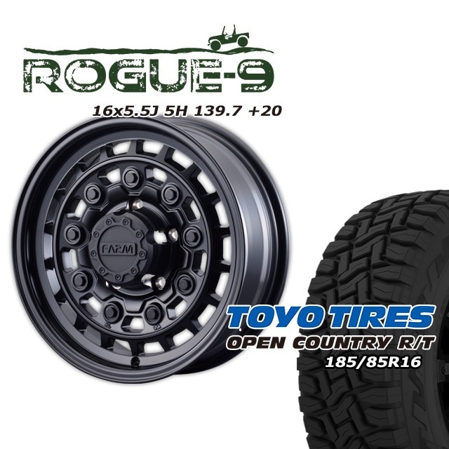 FARM ROGUE-9 マットブラック 16×5.5J/5H +20 トーヨー オープン 