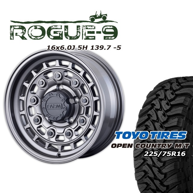 FARM ROGUE-9 マットガンメタリック 16×6J/5H -5 トーヨー オープン 