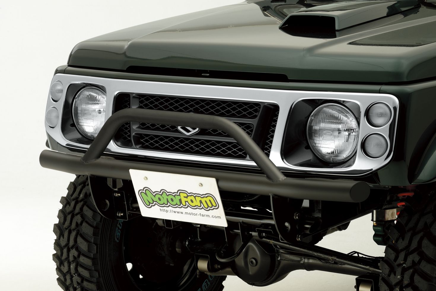 JA22 猪狩りバンパー FARMバンパー スチール曲げ しし狩りタイプ フロント用 SJ30・JA11