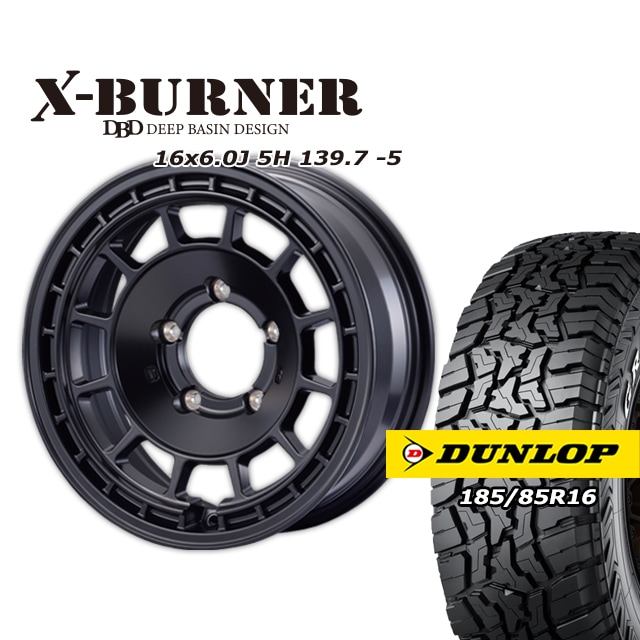 FARM X-BURNER �ޥåȥ֥�å� 16��6J/5H -5 ������å� �����ȥ�å�R/T01 185/85R16 (4�ܥ��å� or 1��)