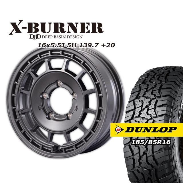 FARM X-BURNER �ޥåȥ���᥿��å� 16��5.5J/5H +20 ������å� �����ȥ�å�R/T01 185/85R16 (4�ܥ��å� or 1��)