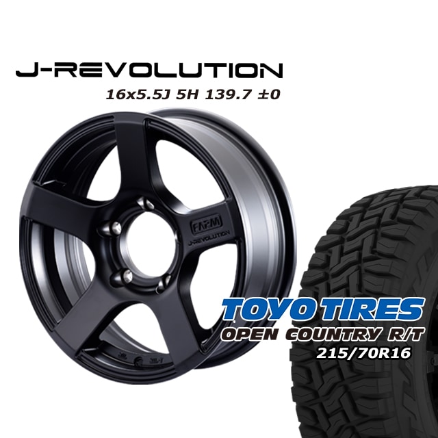 FARM J-REVOLUTION �ޥåȥ֥�å� 16��5.5J/5H��0 �ȡ��衼 �����ץ󥫥�ȥ꡼ R/T 215/70R16 4�ܥ��å�