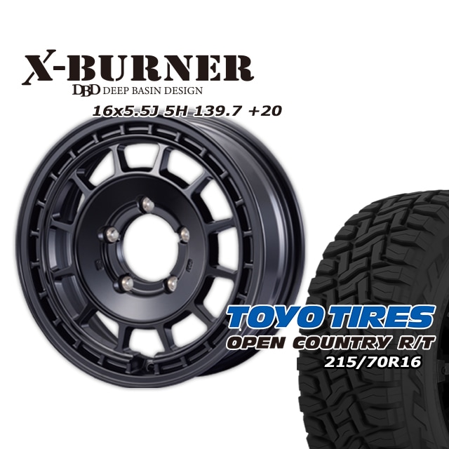 FARM X-BURNER �ޥåȥ֥�å� 16��5.5J/5H +20 �ȡ��衼 �����ץ󥫥�ȥ꡼ R/T 215/70R16 (4�ܥ��å� or 1��)